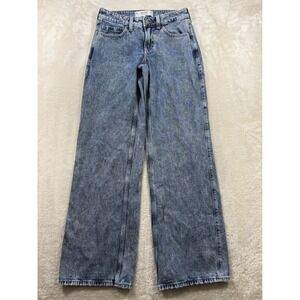 Hollister Womens Low-Rise Baggy Acid Wash Blue Jeans 000R W23 Meas: 26x31